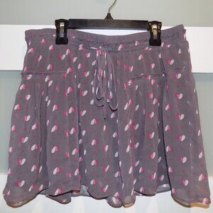 American Eagle Outfitters Fully-Lined Purple Heart Print Mini Skirt Size S Women